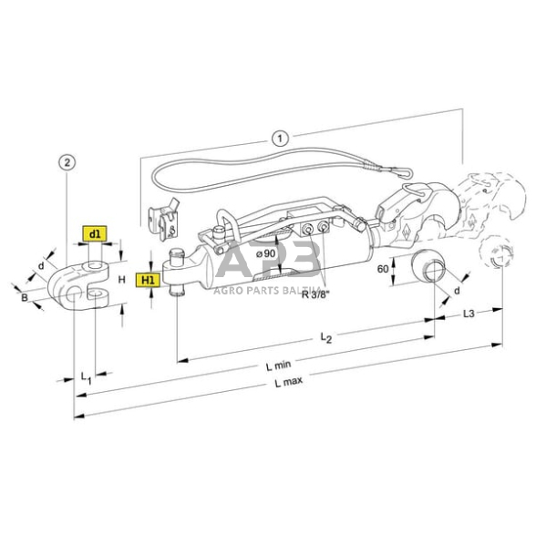 Hidraulinė centrinė traukė toplink Ø90 mm Walterscheid 309538 1