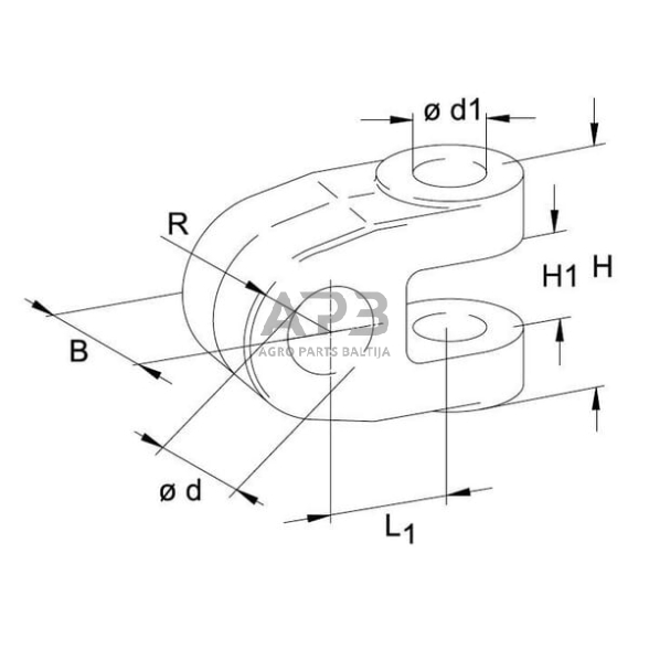 Hidraulinė galvutė 22.2x46.5mm 306401 1