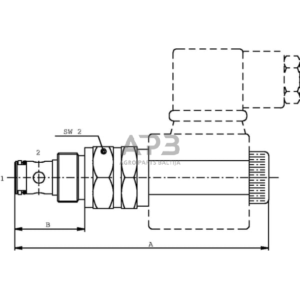 Hidraulinės sistemos vožtuvas 2/2  NO, EW08MNO10TB 2