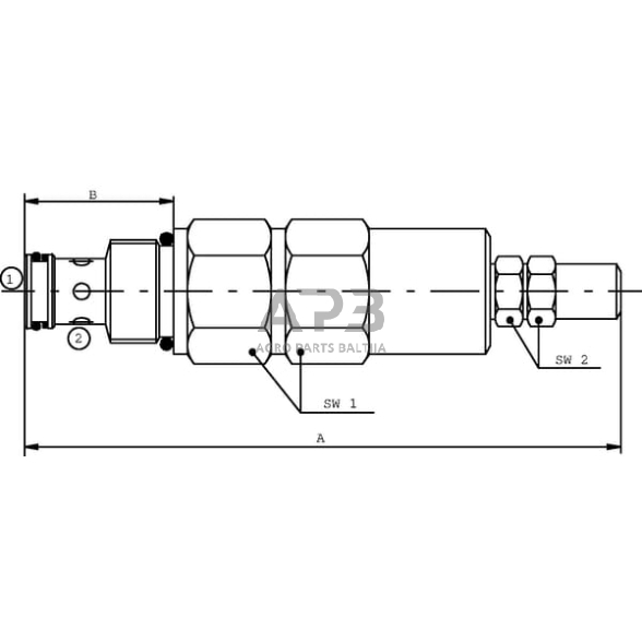 Hidraulinės sistemos vožtuvas slėgio išleidimo FPM D S10-C-P-35 CN, FPMDS10CP35CN 1