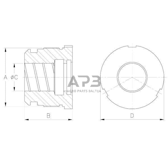 Hidraulinio cilindro spaudiminė galva DS2902513016VM DS25 D25-16 1