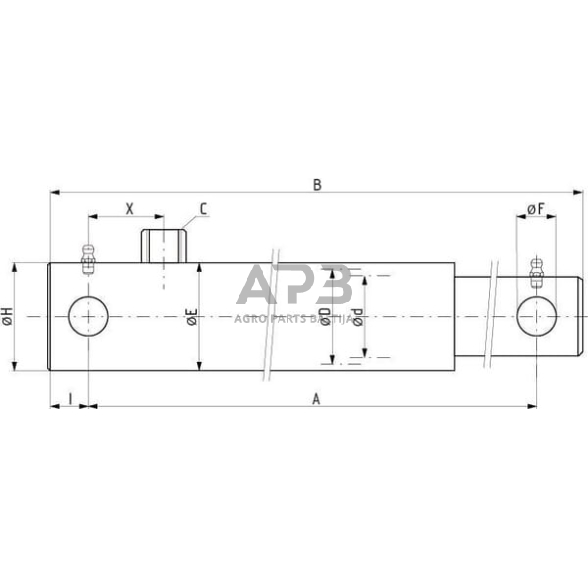 Vienpusis hidraulinis cilindras EPL20150ST 1