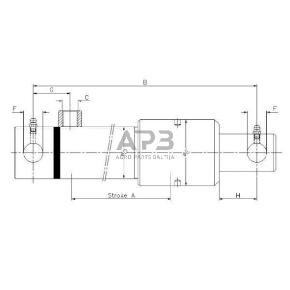 Vienpusis hidraulinis cilindras EPL20200ST 1