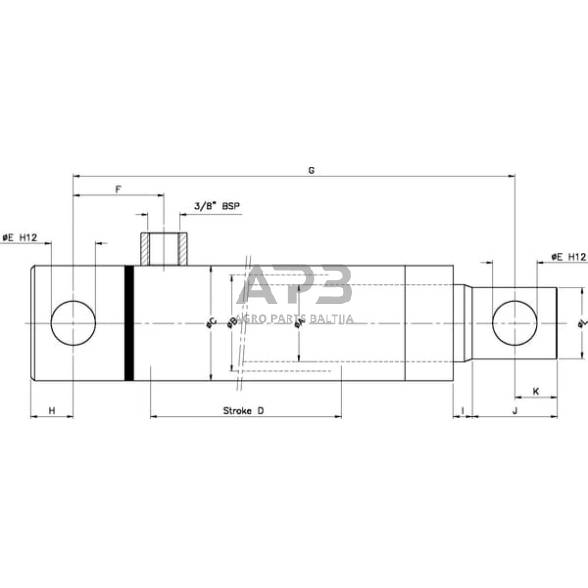 Vienpusis hidraulinis cilindras EPL25100CB 1