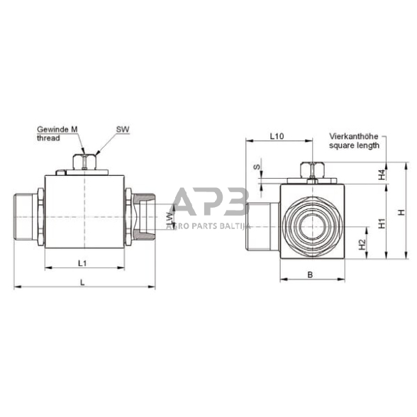 Hidraulinis kranas 3/2-L – M14x1,5, KH3KS08LGP 1