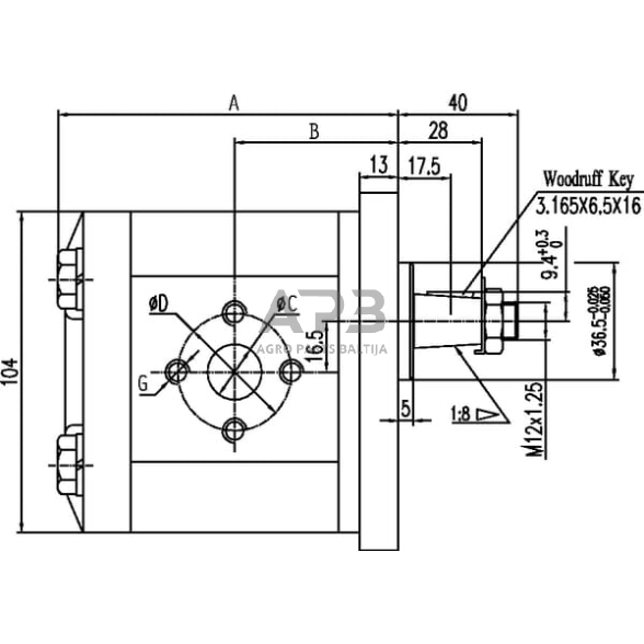 Hidraulinis siurblys gopart GP206S3030C18EGP 1