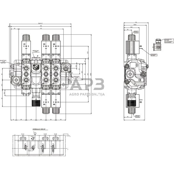 Hidraulinis skirstytuvas 12V, SD63EVP312V 1