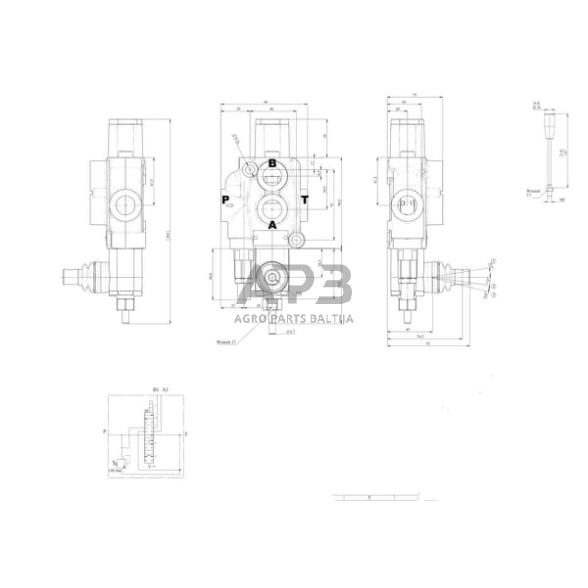 Hidraulinis skirstytuvas 3/8" P35U17KZ1TG 2