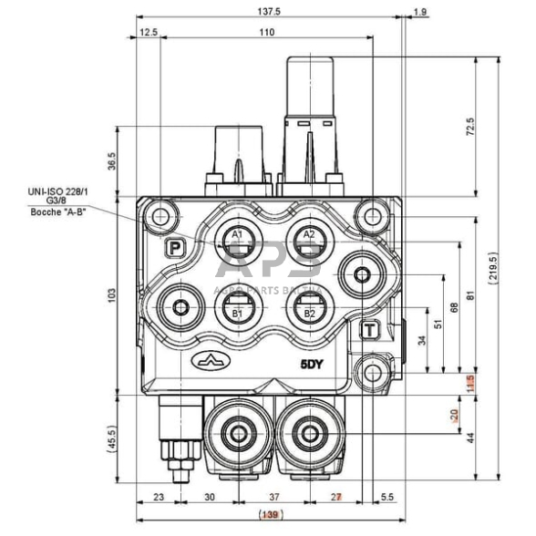 Hidraulinis skirstytuvas SD 5 – 2 sekcijų, 18-5DY13NZL-AET, SD52003 2