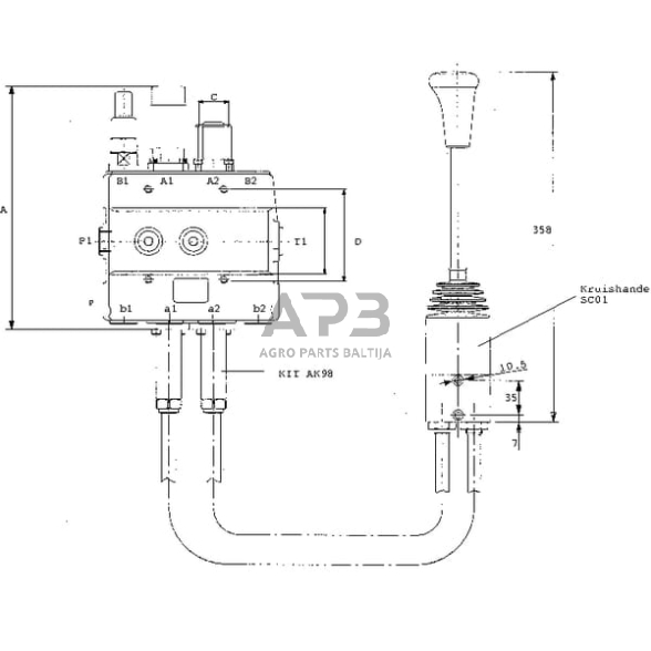 Hidraulinis skirstytuvas SDM102/2-1500, SDM10221500 5