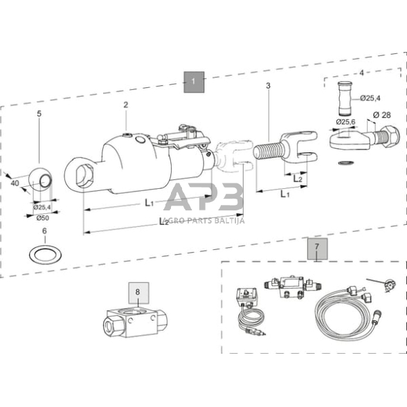 Hidraulinis stabilizatorius Walterscheid 1207714 HGST 340 1