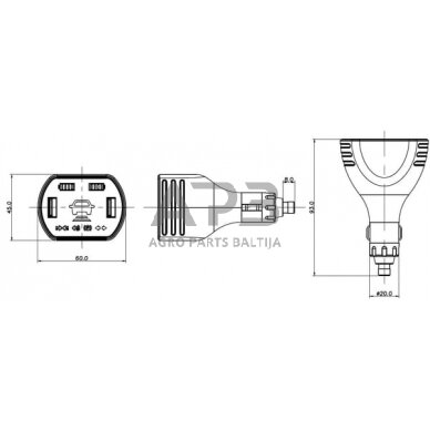 Įkrovimo kištukas USB 12V/5V LA60050CH 1