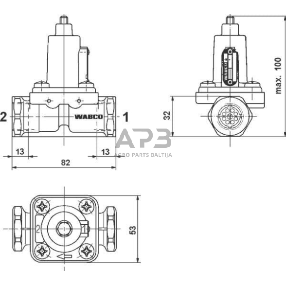 Įkrovimo vožtuvas Wabco 4341001300 2