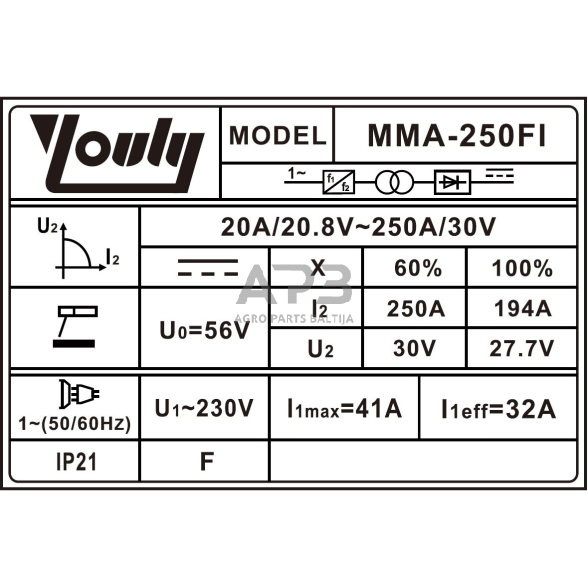 Inverterinis suvirinimo aparatas (IGBT) MMA 1