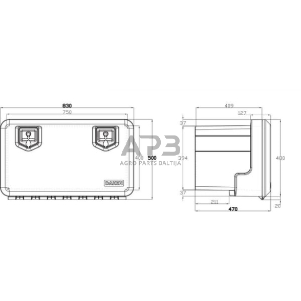 Įrankių dėžė 500x830x470mm, 120l, Daken V5050 2