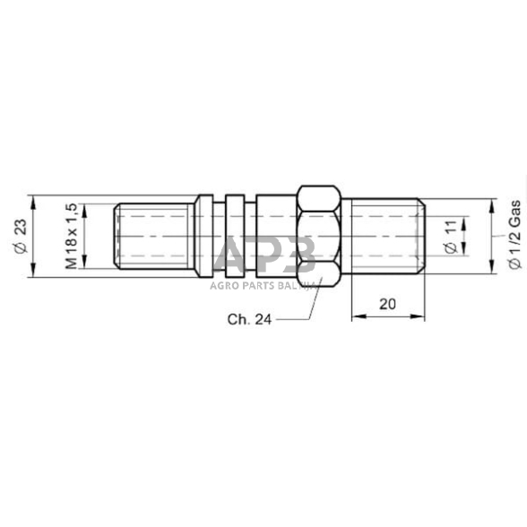 Įsukama jungtis 1/2" TC9-08 TC908 1