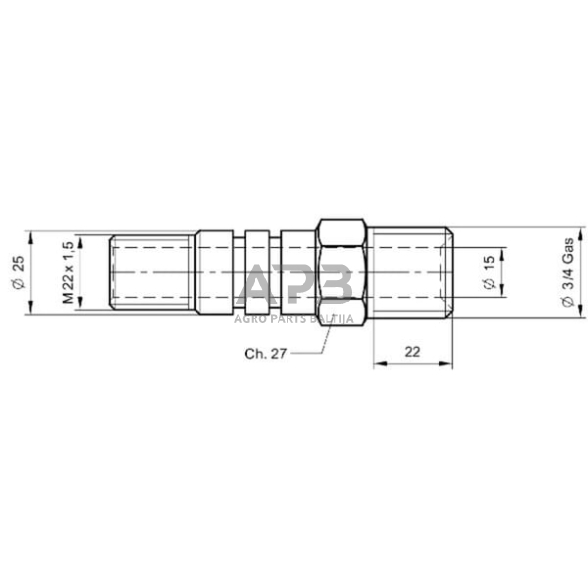 Įsukama jungtis 3/4" TC9-12 TC912 1