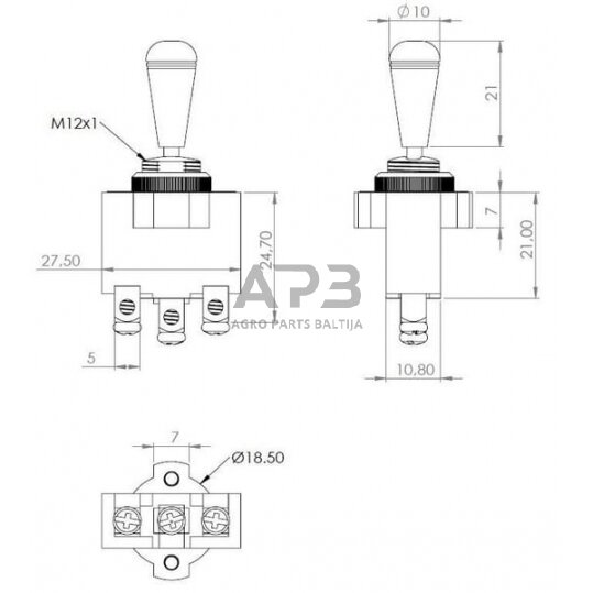 Jungtukas 12-24V, 10A SW10013KR 2