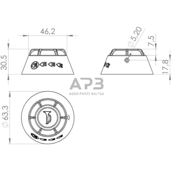 Jungiklio dangtelis 12/24V, 3 pozicijų SW10001KR 4