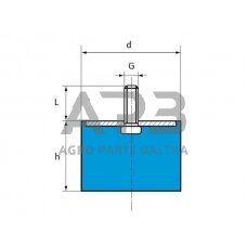 Kabinos amortizatorius Egana D tipas 75x45 M12 11094754512