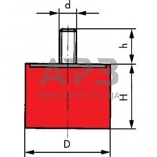 Kabinos amortizatorius universalus D tipas 12560D55