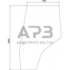 Kabinos durų stiklas kairės pusės 3805643M1N