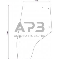 Kabinos durų stiklas kairės pusės 3825689M1N