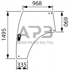 Kabinos durų stiklas kairės pusės 4218159M3N