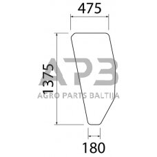 Kabinos durų stiklas kairės pusės D9007