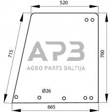 Kabinos durų stiklas viršutinis 205810030600N