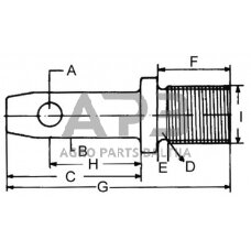 Kaištis 22,00 mm x 111,00 mm, 5/8" UNF x 76,00 mm Z722076