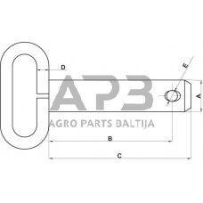 Kaištis su grandinėle 22,00 mm x 157,00 mm Z522157HKR