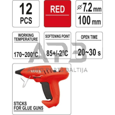 Karštų klijų lazdelių rinkinys (raudonos) (12vnt) 7.2x100mm