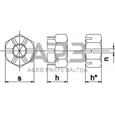 Karūninė veržlė M39x1.50 ADR 908DF3950