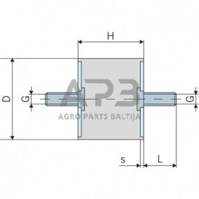 Kabinos amortizatorius universalus A tipas 10040A55