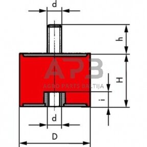 Kabinos amortizatorius universalus B tipas 10060B68