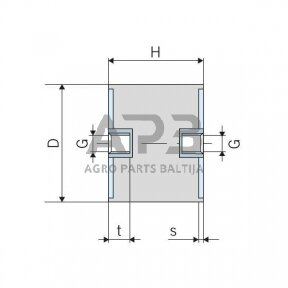 Kabinos amortizatorius universalus C tipas 3020C70M6