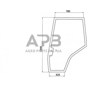 Kabinos durų stiklas 3907221M1N