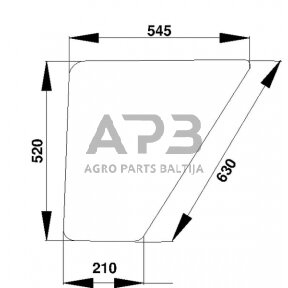 Kabinos durų stiklas apatinis D4004