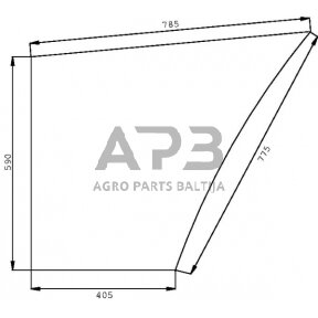 Kabinos durų stiklas apatinis D6707