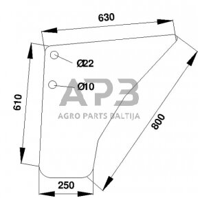 Kabinos durų stiklas apatinis D7103