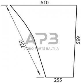 Kabinos durų stiklas apatinis LH/RH D6907A