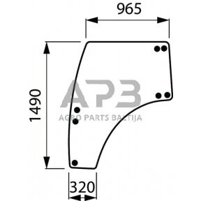 Kabinos durų stiklas kairės pusės 3674696M1N