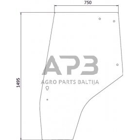 Kabinos durų stiklas kairės pusės 3825716M1N