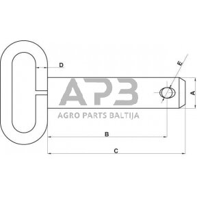 Kaištis su grandinėle 25,00 mm x 157,00 mm Z525157HKR