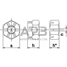 Karūninė veržlė M39x1.50 ADR 908DF3950