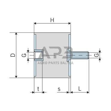 Kabinos amortizatorius universalus B tipas 4020B55 3