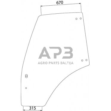 Kabinos durų stiklas kairės pusės 04418951KR