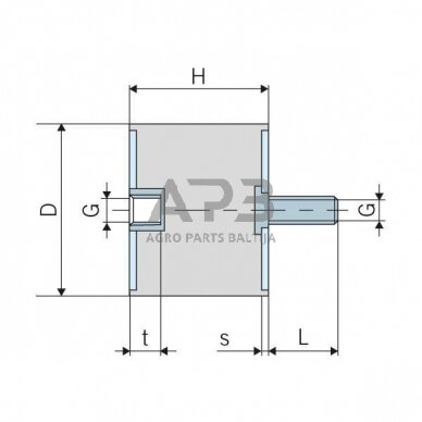 Kabinos amortizatorius universalus B tipas 3020B55L 2