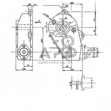 Kampinis reduktorius Berma RT30045 29,5:1 1